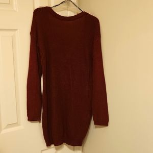 Lulu sweater dress med maroon